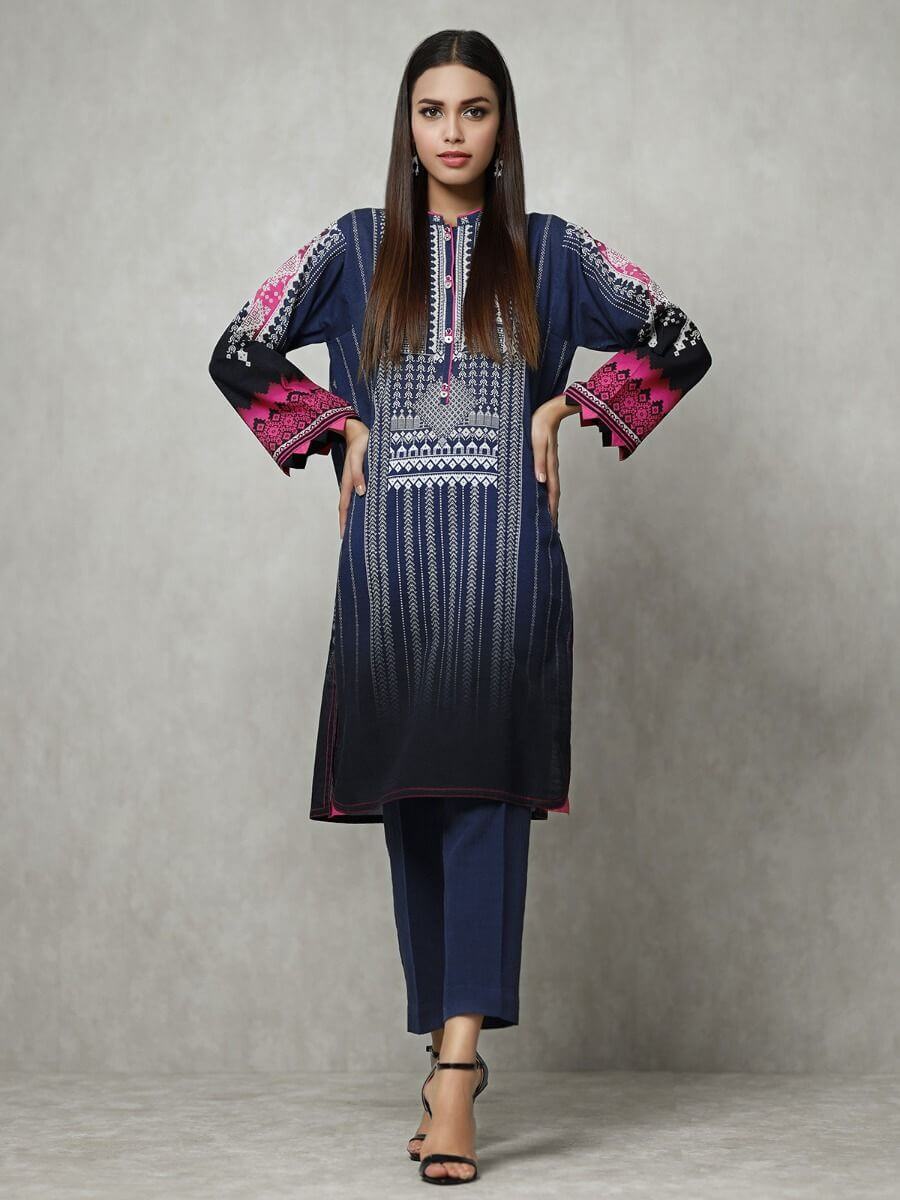 edenrobe Winter Collection Printed Khaddar Shirt EWU20W12-20198 - FaisalFabrics.pk