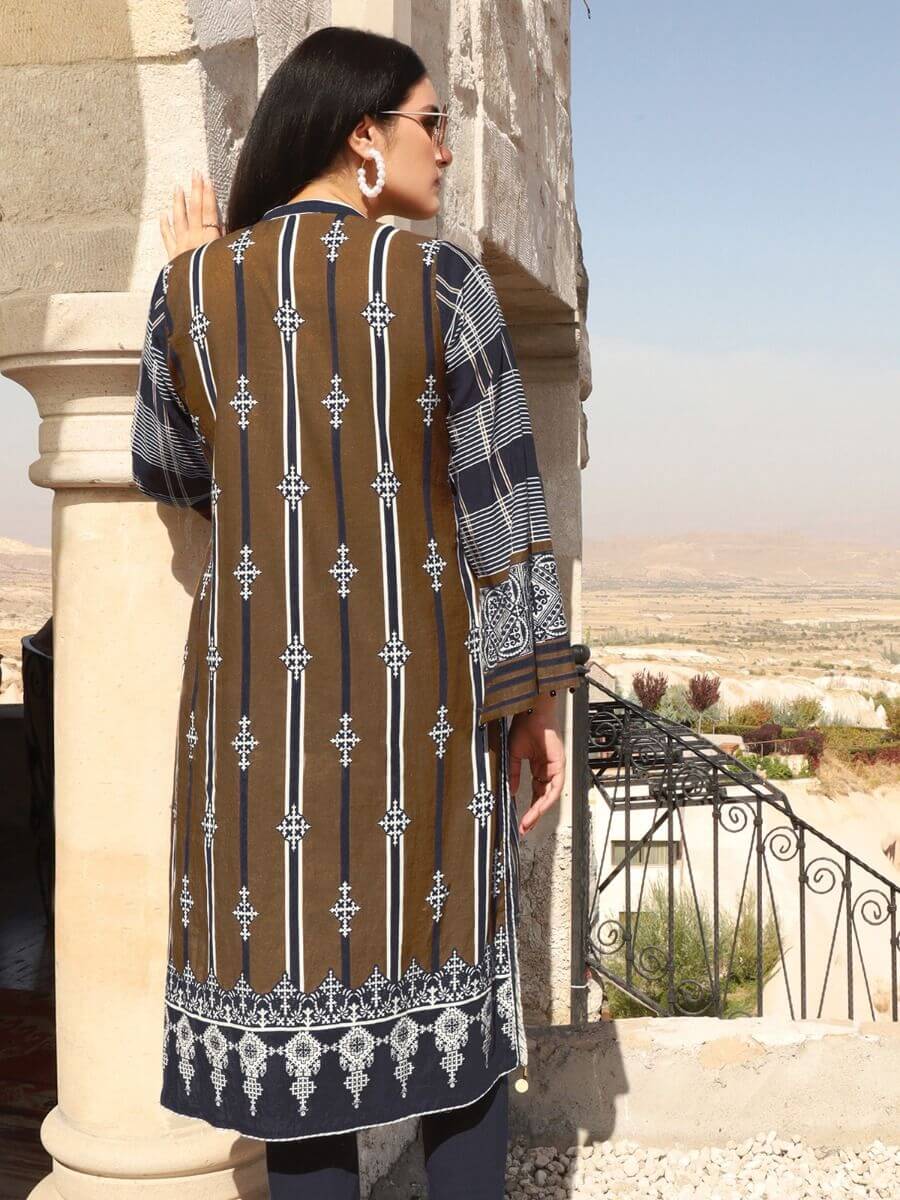 edenrobe Winter Collection Printed Cotton Satin Shirt EWU20W12-20203 - FaisalFabrics.pk