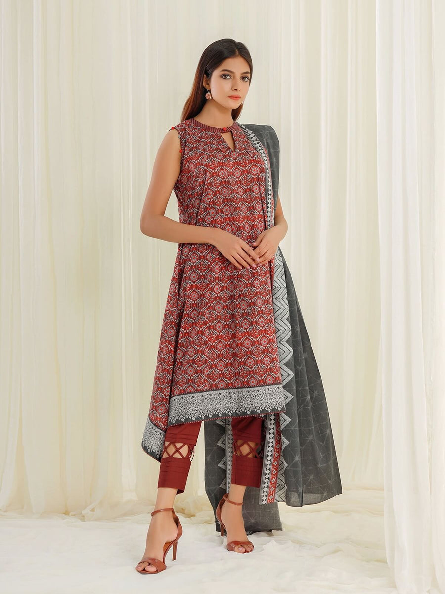 edenrobe Allure Lawn Unstitched 3 Piece Printed Suit EWU21A1-20549 - FaisalFabrics.pk