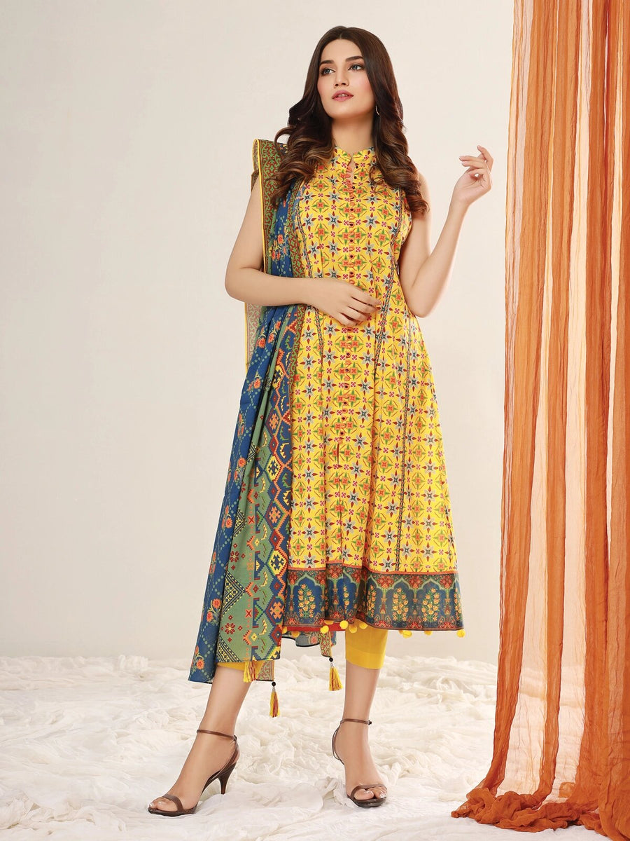 edenrobe Allure Lawn Unstitched 2 Piece Printed Suit EWU21A1-20641 - FaisalFabrics.pk