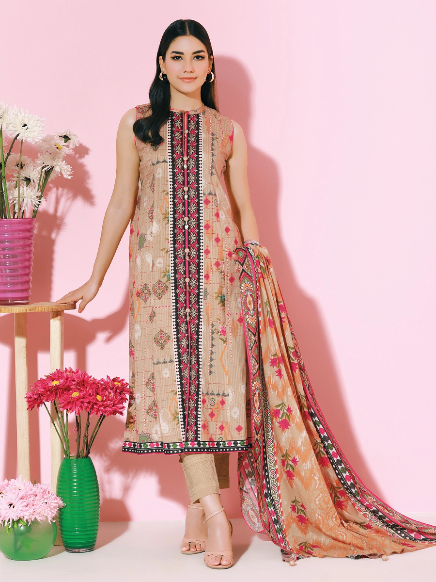 edenrobe Allure Lawn Unstitched 3pc Printed Suit EWU21A1-20718 - FaisalFabrics.pk