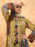 edenrobe Women Unstitched Allure Viscose EWU21A10-21377 - Mehndi - 3 Piece - FaisalFabrics.pk