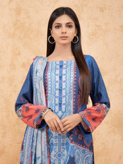 edenrobe Women Unstitched Allure Viscose EWU21A10-21378 - Blue - 3 Piece - FaisalFabrics.pk