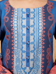 edenrobe Women Unstitched Allure Viscose EWU21A10-21378 - Blue - 3 Piece - FaisalFabrics.pk