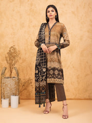 edenrobe Women Unstitched Allure Viscose EWU21A10-21379 - Dead Brown - 3 Piece - FaisalFabrics.pk