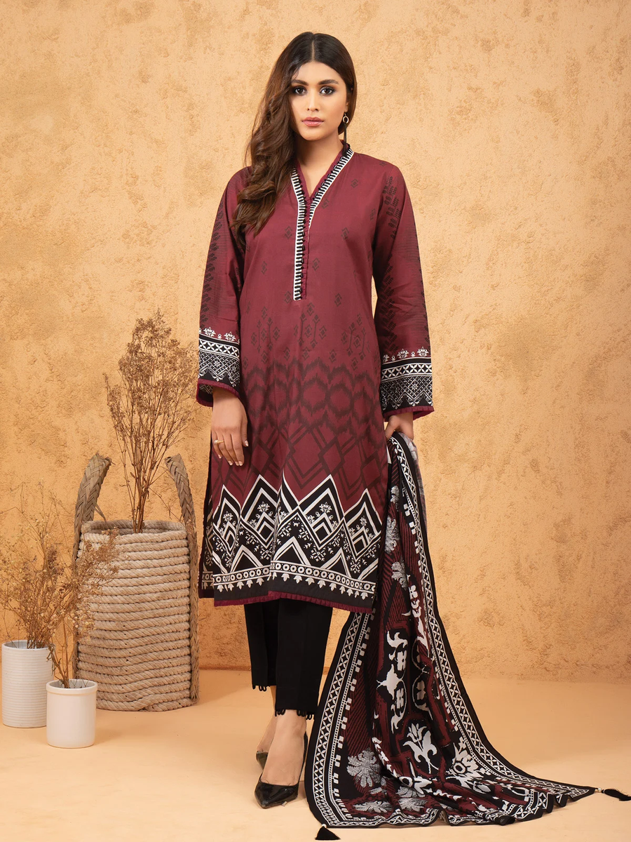 edenrobe Allure Viscose Unstitched Printed 3pc Suit EWU21A10-21380 - FaisalFabrics.pk