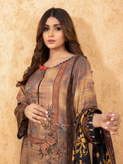 edenrobe Women Unstitched Allure Viscose EWU21A10-21386 - Coffee - 3 Piece - FaisalFabrics.pk