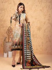edenrobe Women Unstitched Allure Viscose EWU21A10-21387 - Beige - 3 Piece - FaisalFabrics.pk