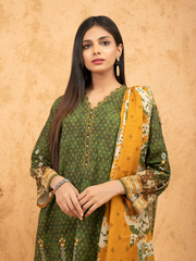 edenrobe Women Unstitched Allure Viscose EWU21A10-21388 - Green - 3 Piece - FaisalFabrics.pk