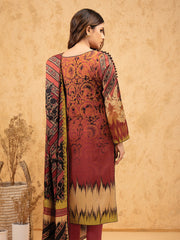 edenrobe Women Unstitched Allure Viscose EWU21A10-21389 - Maroon - 3 Piece - FaisalFabrics.pk