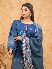 edenrobe Women Unstitched Allure Viscose EWU21A10-21391 - Blue - 3 Piece - FaisalFabrics.pk