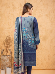 edenrobe Women Unstitched Allure Viscose EWU21A10-21391 - Blue - 3 Piece - FaisalFabrics.pk