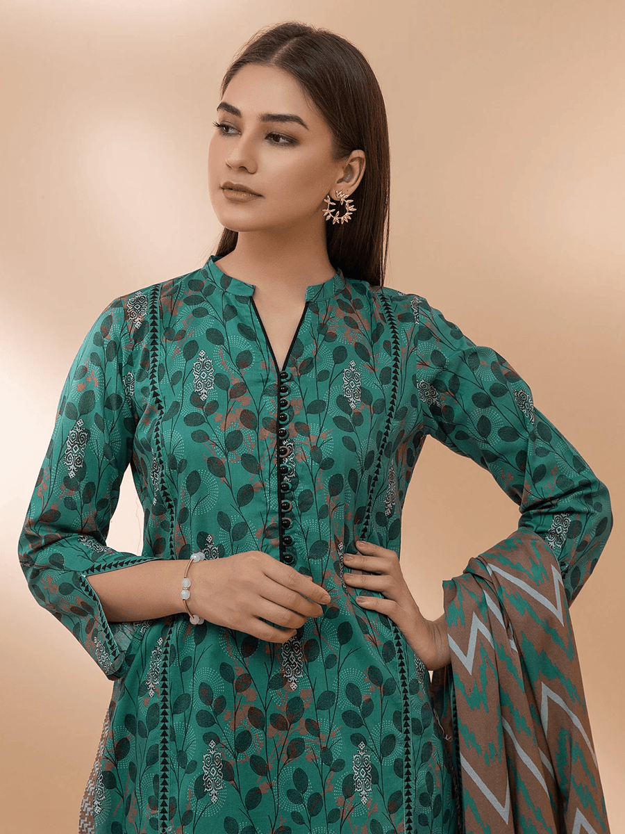 edenrobe Allure Cambric Unstitched Printed 3pc Suit EWU21A7-21201 - FaisalFabrics.pk