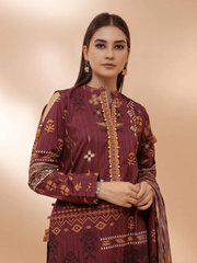 edenrobe Allure Cambric Unstitched Printed 3pc Suit EWU21A7-21202 - FaisalFabrics.pk