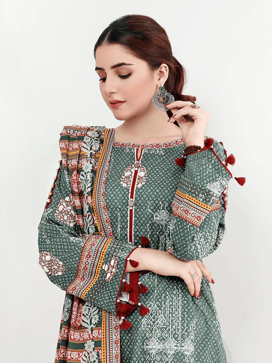 edenrobe Allure Cambric Unstitched Printed 3pc Suit EWU21A7-21206 - FaisalFabrics.pk
