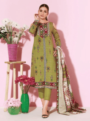 edenrobe Allure Cambric Unstitched Printed 3pc Suit EWU21A7-21207 - FaisalFabrics.pk