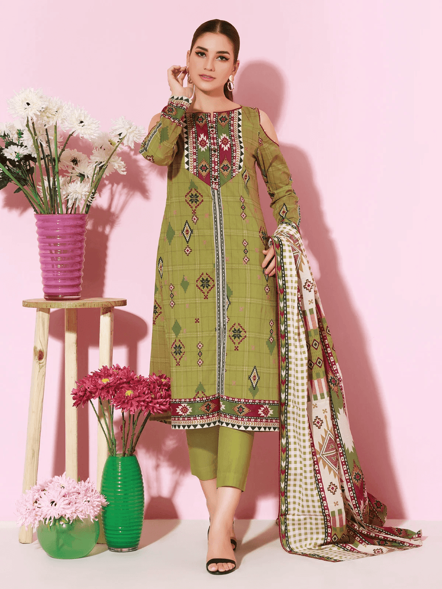 edenrobe Allure Cambric Unstitched Printed 3pc Suit EWU21A7-21207 - FaisalFabrics.pk