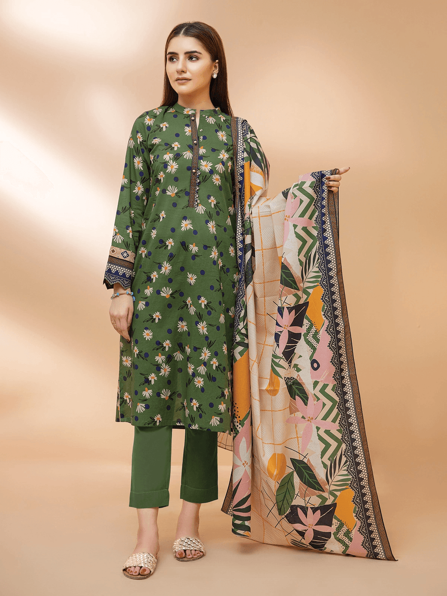 edenrobe Allure Cambric Unstitched 3Pc Printed Suit EWU21A7-21212 - FaisalFabrics.pk