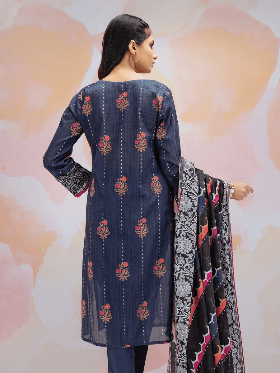 edenrobe Allure Cambric Unstitched Printed 3pc Suit EWU21A7-21218 - FaisalFabrics.pk