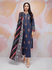 edenrobe Allure Cambric Unstitched Printed 3pc Suit EWU21A7-21218 - FaisalFabrics.pk