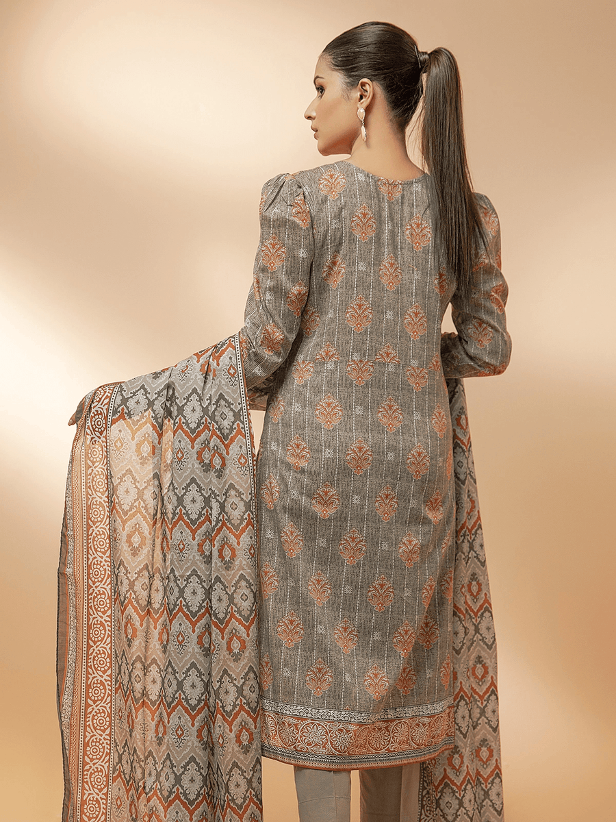 edenrobe Allure Cambric Unstitched 3Pc Printed Suit EWU21A7-21223 - FaisalFabrics.pk