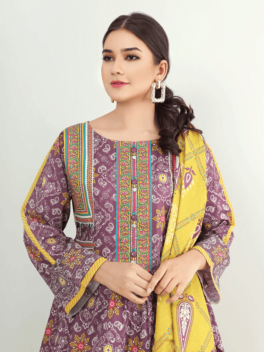 edenrobe Allure Cambric Unstitched Printed 3pc Suit EWU21A7-21232 - FaisalFabrics.pk