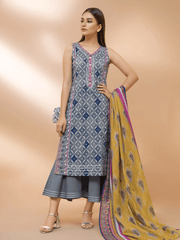 edenrobe Allure Cambric Unstitched Printed 3pc Suit EWU21A7-21236 - FaisalFabrics.pk