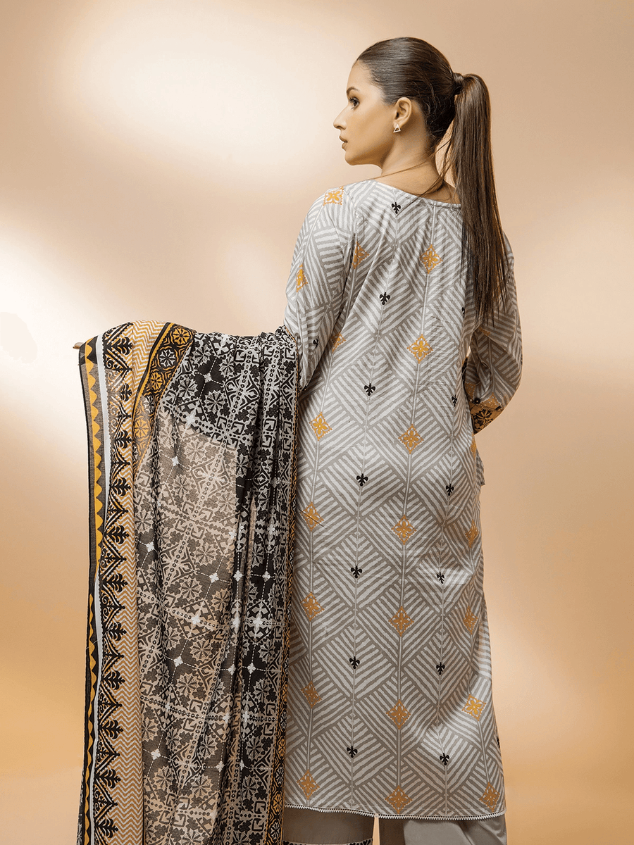 edenrobe Allure Cambric Unstitched 3Pc Printed Suit EWU21A7-21238 - FaisalFabrics.pk