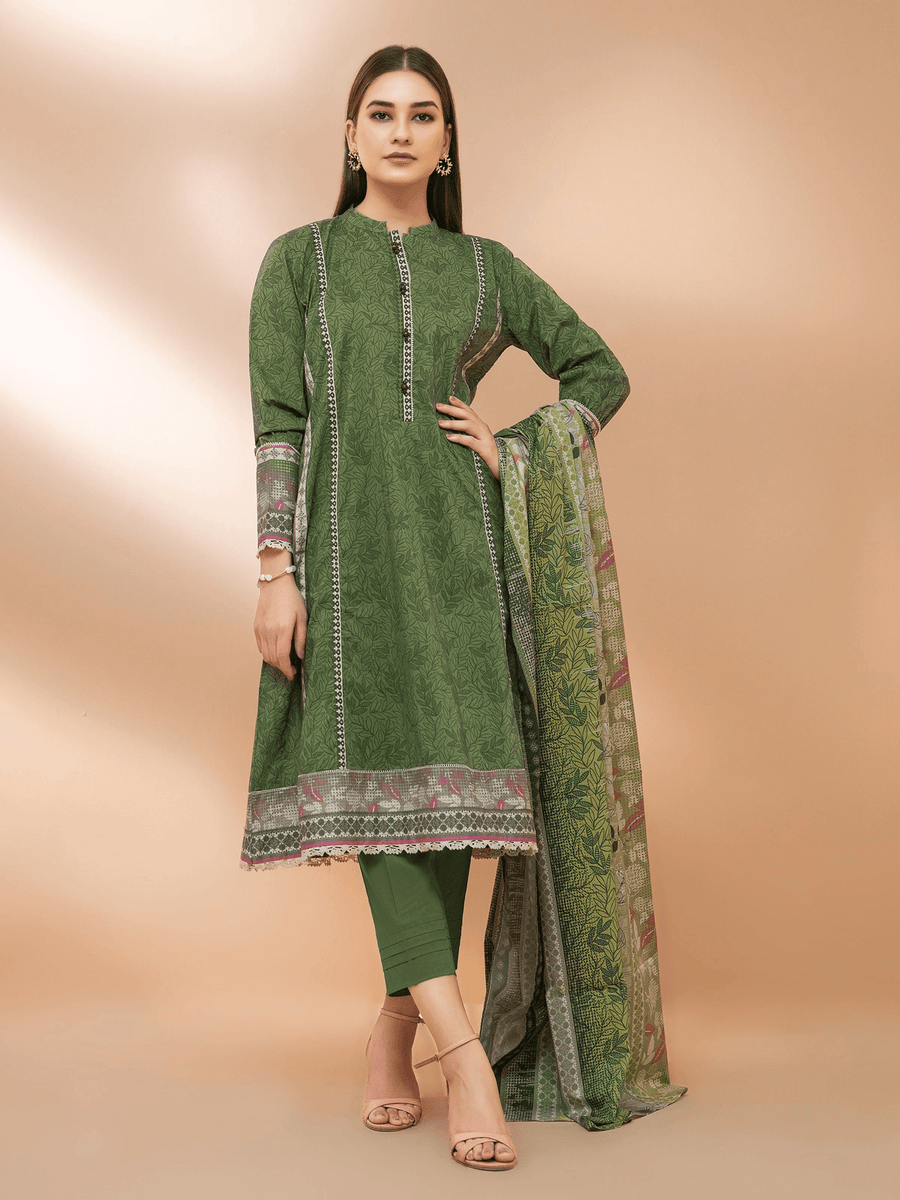 edenrobe Allure Cambric Unstitched 3Pc Printed Suit EWU21A7-21241 - FaisalFabrics.pk