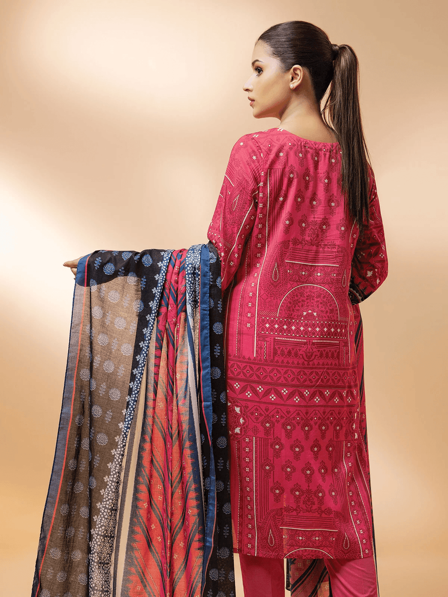 edenrobe Allure Cambric Unstitched Printed 3pc Suit EWU21A7-21242 - FaisalFabrics.pk