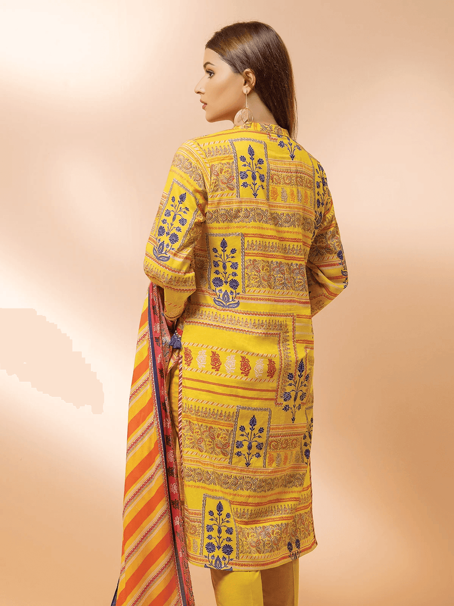 edenrobe Allure Cambric Unstitched Printed 3pc Suit EWU21A7-21245 - FaisalFabrics.pk