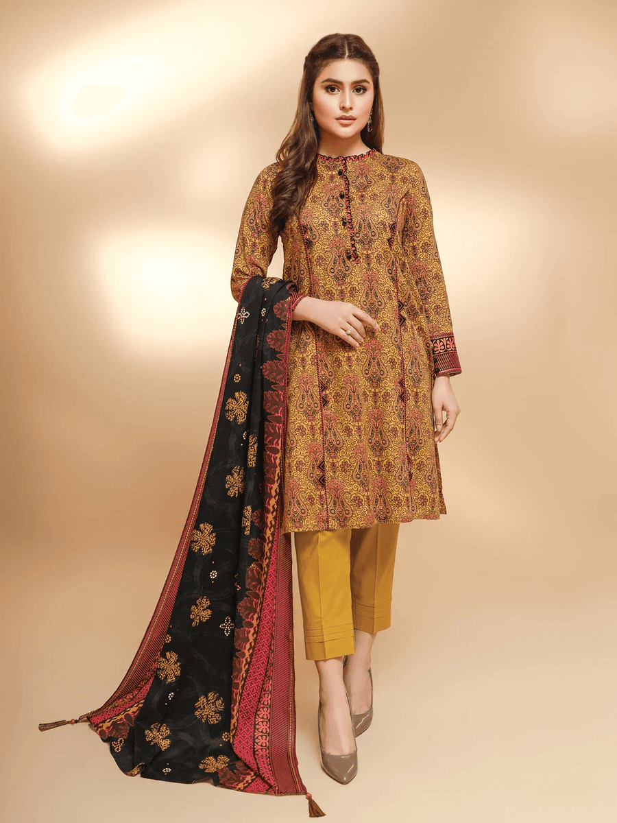 edenrobe Allure Cambric Unstitched Printed 3pc Suit EWU21A7-21246 - FaisalFabrics.pk