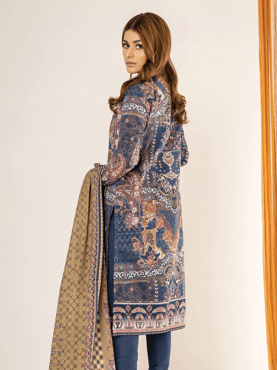 edenrobe Allure Cambric Unstitched Printed 3pc Suit EWU21A7-21249 - FaisalFabrics.pk