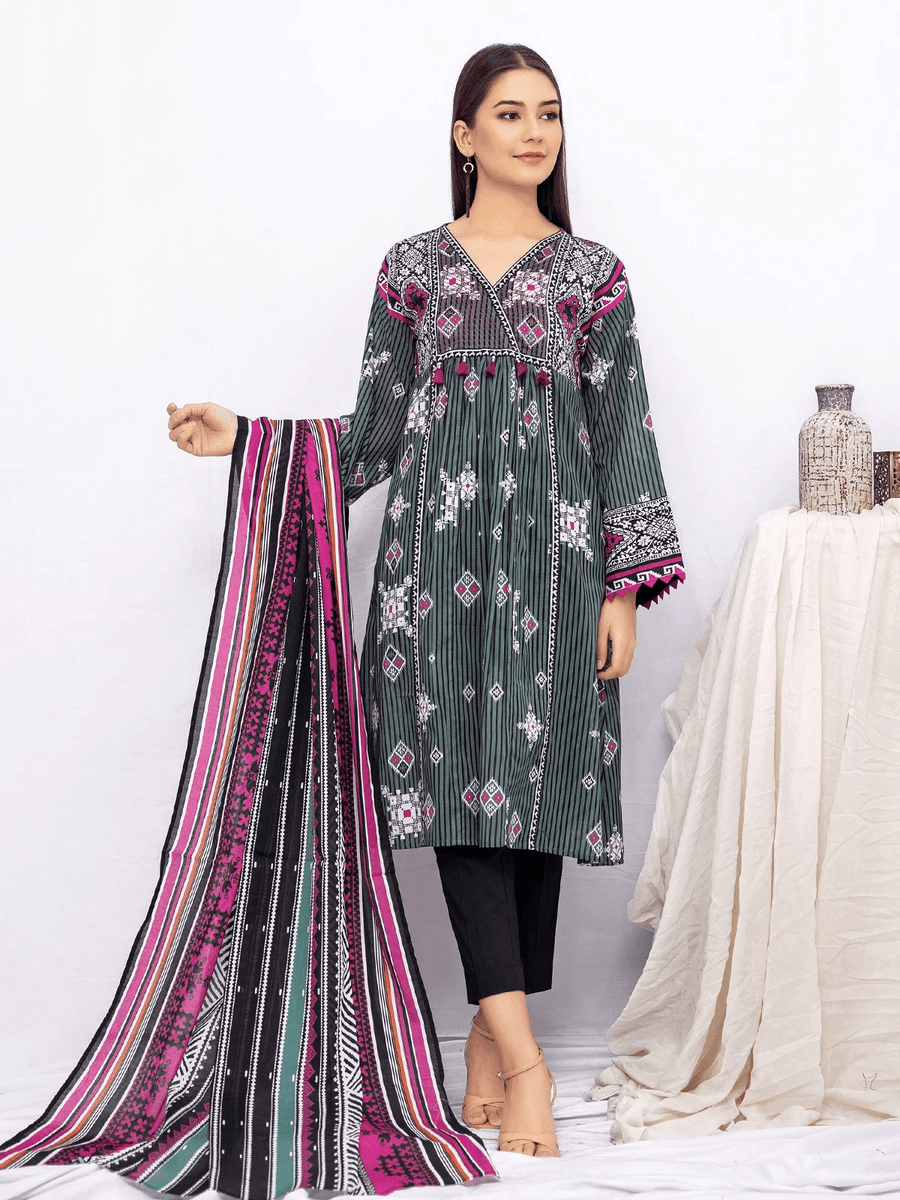 edenrobe Allure Cambric Unstitched Printed 2pc Suit EWU21A7-21259 - FaisalFabrics.pk