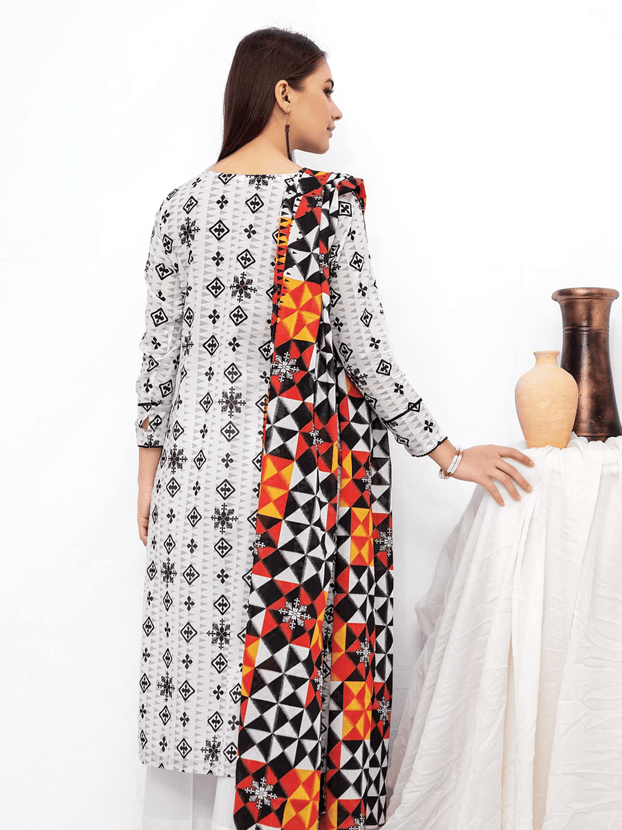 edenrobe Allure Cambric Unstitched Printed 2pc Suit EWU21A7-21266 - FaisalFabrics.pk