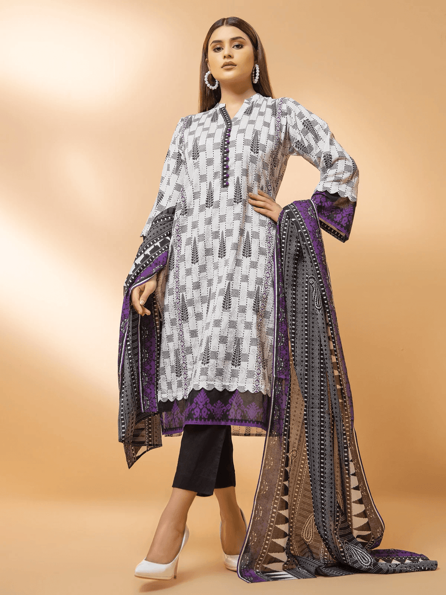 edenrobe Allure Cambric Unstitched Printed 2pc Suit EWU21A7-21268 - FaisalFabrics.pk