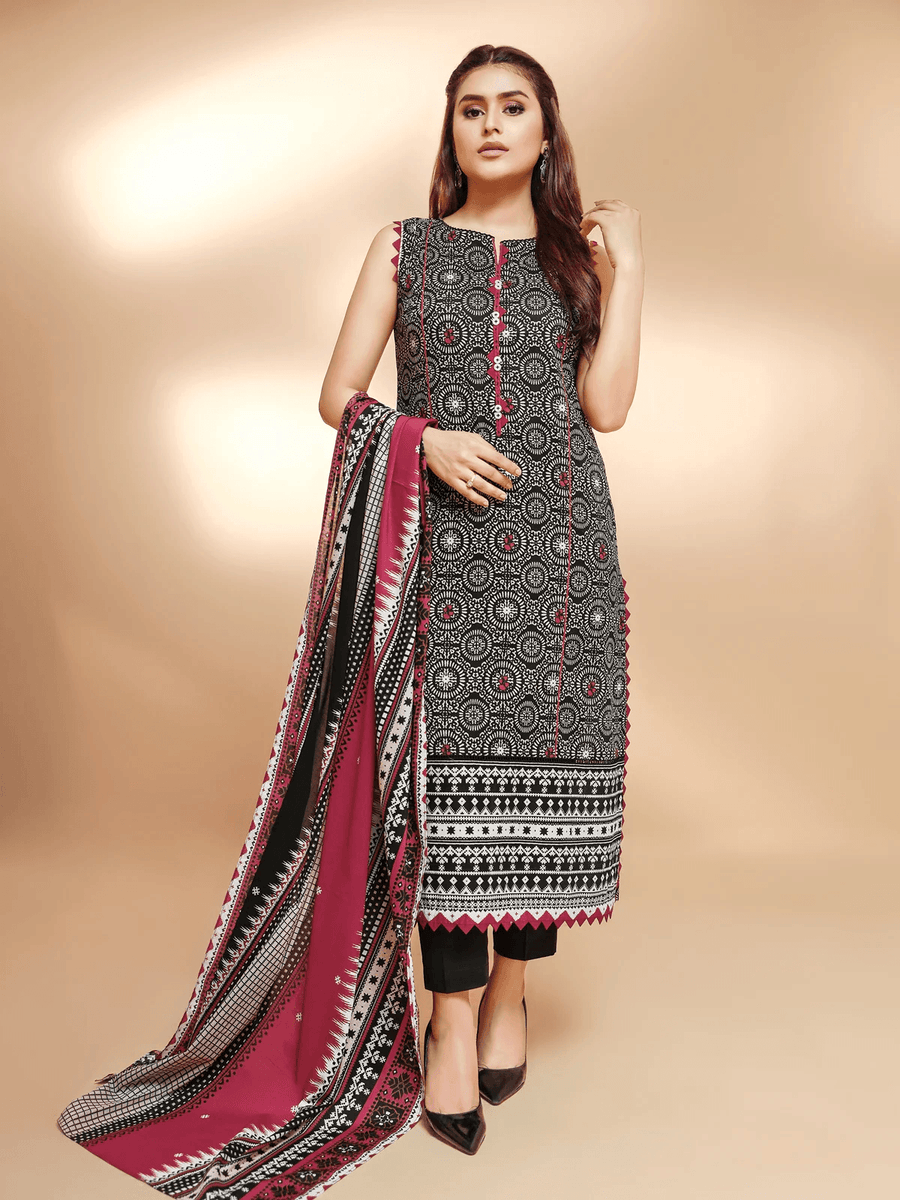 edenrobe Allure Cambric Unstitched Printed 2pc Suit EWU21A7-21270 - FaisalFabrics.pk
