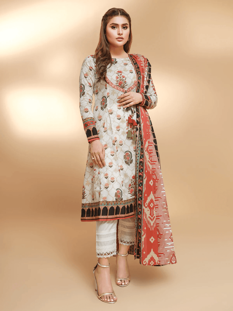edenrobe Allure Cambric Unstitched Printed 2pc Suit EWU21A7-21272 - FaisalFabrics.pk