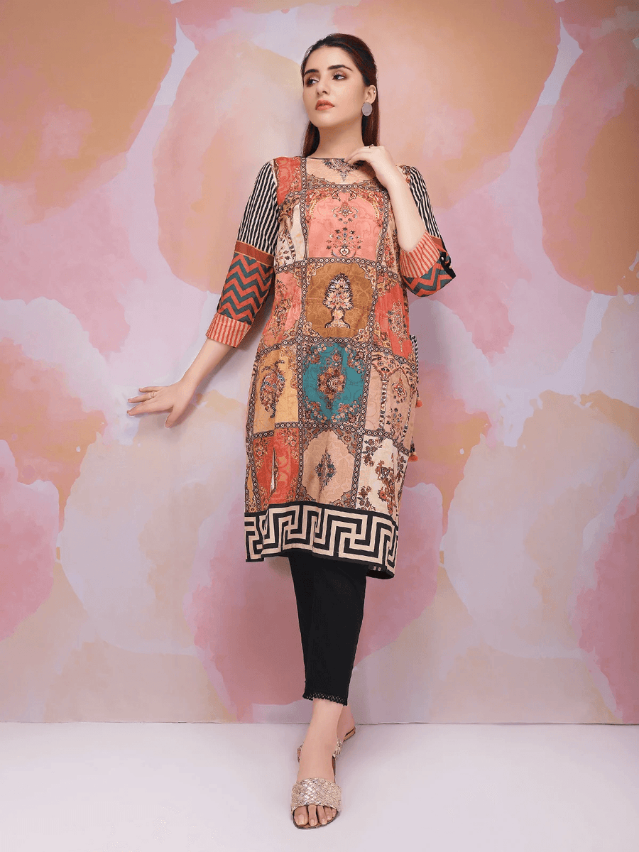 edenrobe Allure Cambric Unstitched Printed 1pc Shirt EWU21A7-21317 - FaisalFabrics.pk