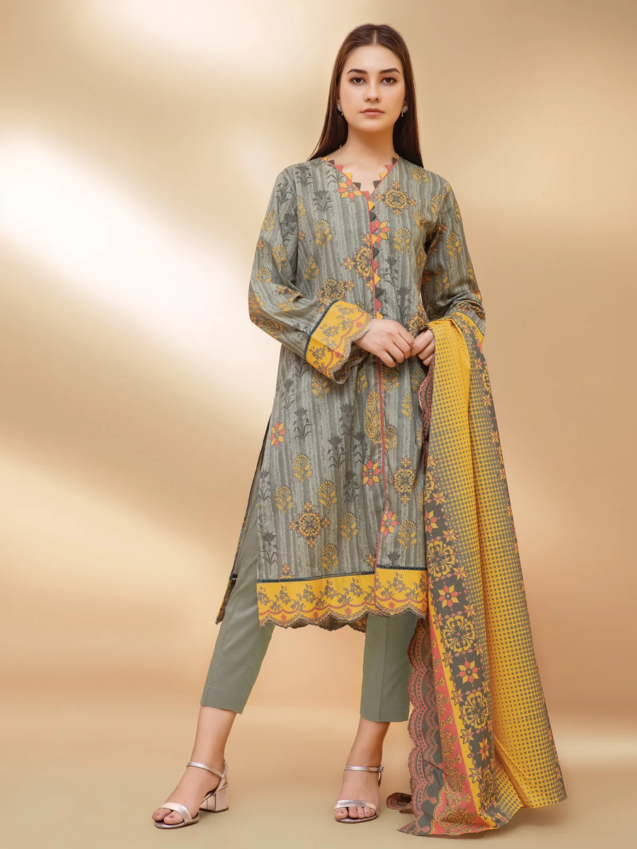 edenrobe Allure Khaddar Unstitched Printed 3pc Suit EWU21A9-21468 - FaisalFabrics.pk