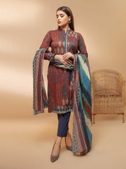 edenrobe Allure Khaddar Unstitched Printed 3pc Suit EWU21A9-21474 - FaisalFabrics.pk
