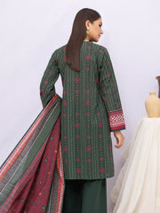 edenrobe Women Unstitched Allure Khaddar EWU21A9-21480 - Bottle Green - 3 Piece - FaisalFabrics.pk