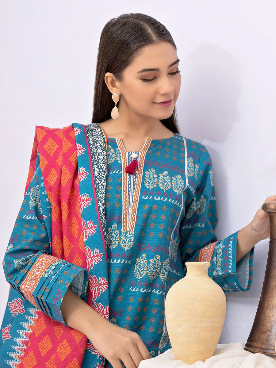 edenrobe Allure Khaddar Unstitched Printed 3pc Suit EWU21A9-21481 - FaisalFabrics.pk