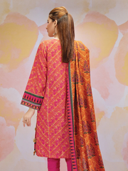 edenrobe Women Unstitched Allure Khaddar EWU21A9-21486 - Coral - 3 Piece - FaisalFabrics.pk