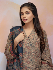 edenrobe Allure Khaddar Unstitched Printed 3pc Suit EWU21A9-21489 - FaisalFabrics.pk