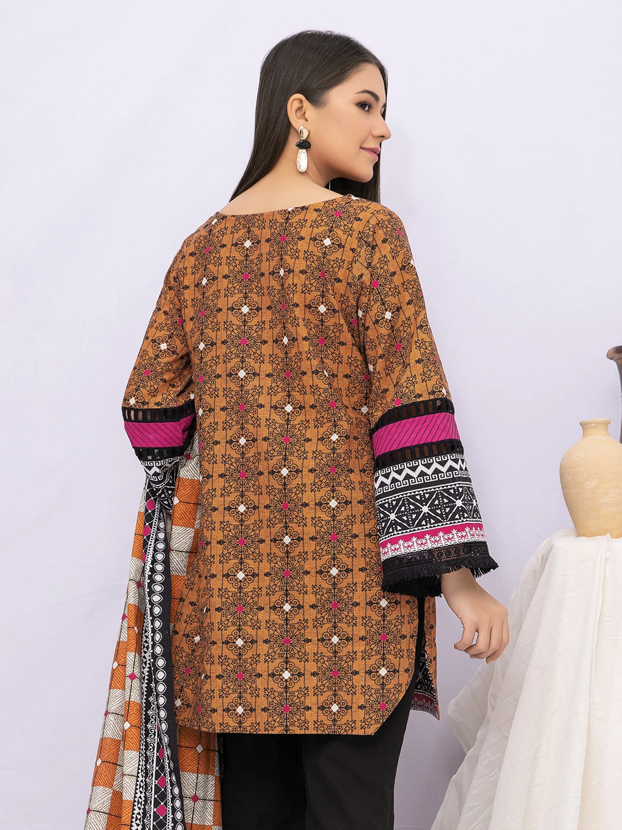 edenrobe Allure Khaddar Unstitched Printed 3pc Suit EWU21A9-21492 - FaisalFabrics.pk