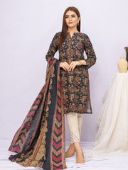 edenrobe Women Unstitched Allure Khaddar EWU21A9-21495 - Black - 3 Piece - FaisalFabrics.pk