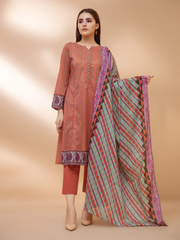 edenrobe Allure Khaddar Unstitched Printed 3pc Suit EWU21A9-21498 - FaisalFabrics.pk