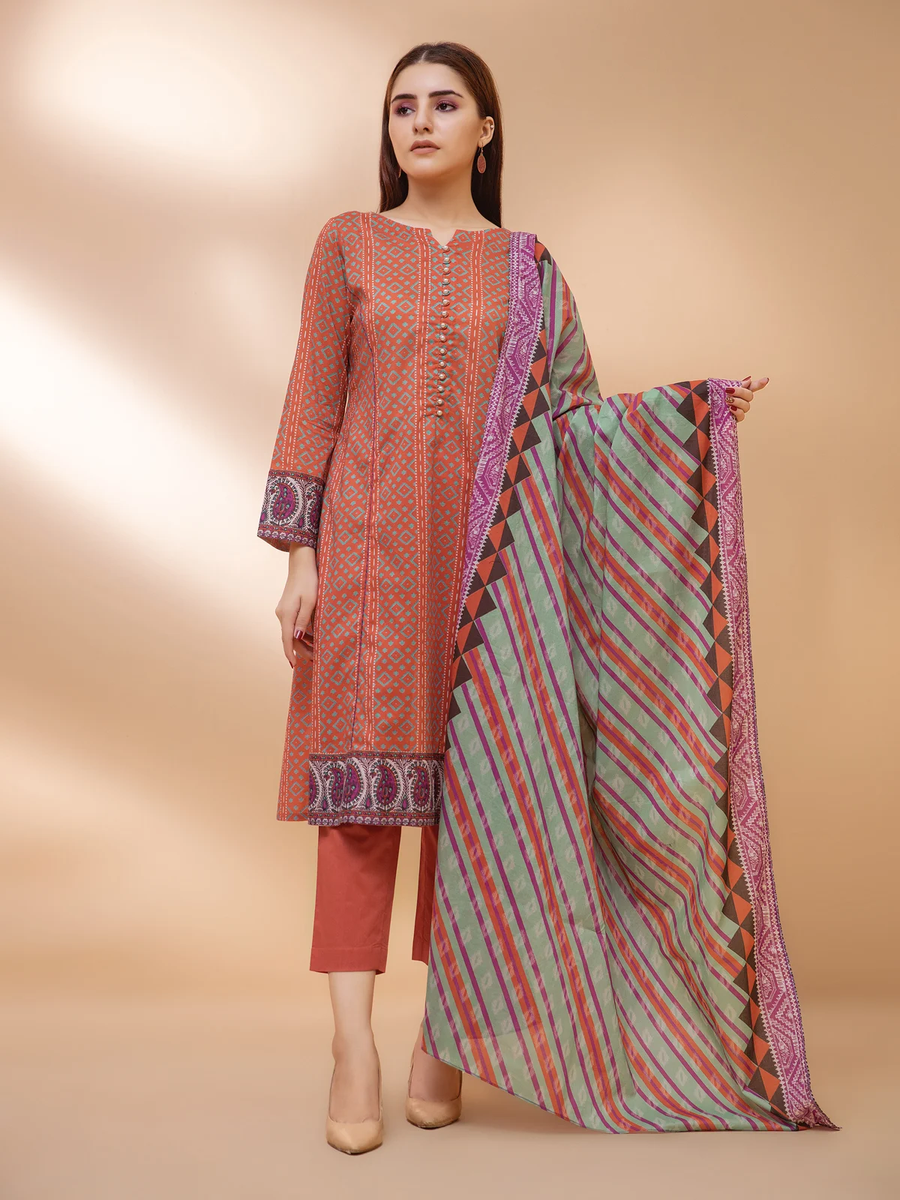 edenrobe Allure Khaddar Unstitched Printed 3pc Suit EWU21A9-21498 - FaisalFabrics.pk