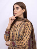 edenrobe Women Unstitched Allure Khaddar EWU21A9-21500 - Brown - 3 Piece - FaisalFabrics.pk